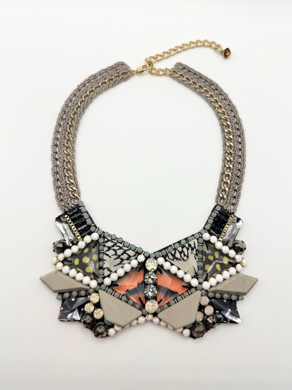Nocturne ‘Aleid’ Beaded Statement Necklace MSRP $356
